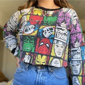 Retro Marvel Cropped Crewneck